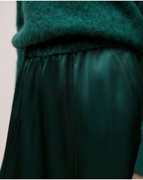 Trenery - Satin Pull On Pant in Forest