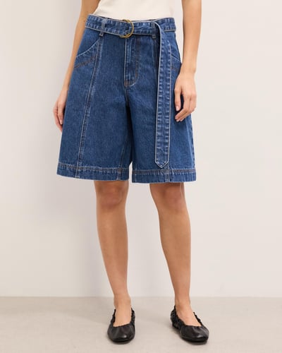 Vanessa Long Denim Shorts