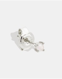 By Charlotte - Silver Moonlight Pearl Stud Earrings