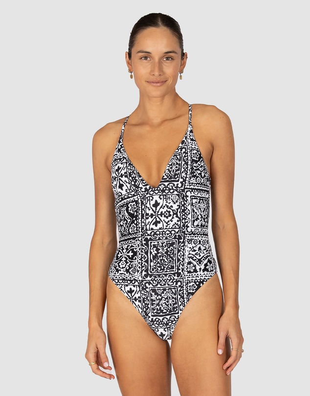 Baku Swimwear - Havana Deep V Neck One Piece Swimsuit