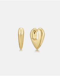 Ania Haie - Ania Haie Gold Puffy Shield Huggie Hoop Earrings