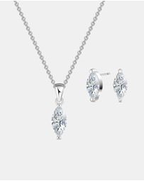 Mestige - Luna Marquise Set - Silver Plated