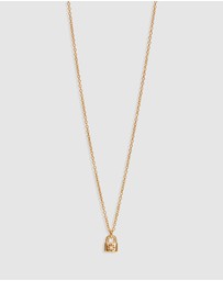 By Charlotte - Crystal Lotus Padlock Necklace