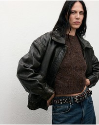 M.N.G - Bouclé Short-Sleeved Sweater