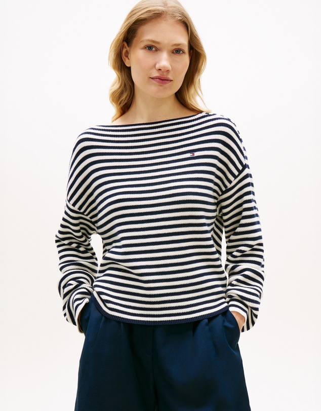Tommy Hilfiger - Flag Embroidery Boat Neck Jumper