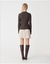Forcast - Inez Mock Neck Henley Knit