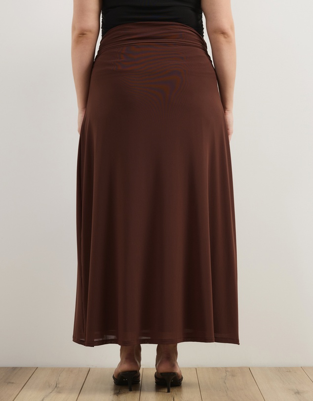 Atmos&Here Curvy - Valentia Belted Mesh Maxi Skirt