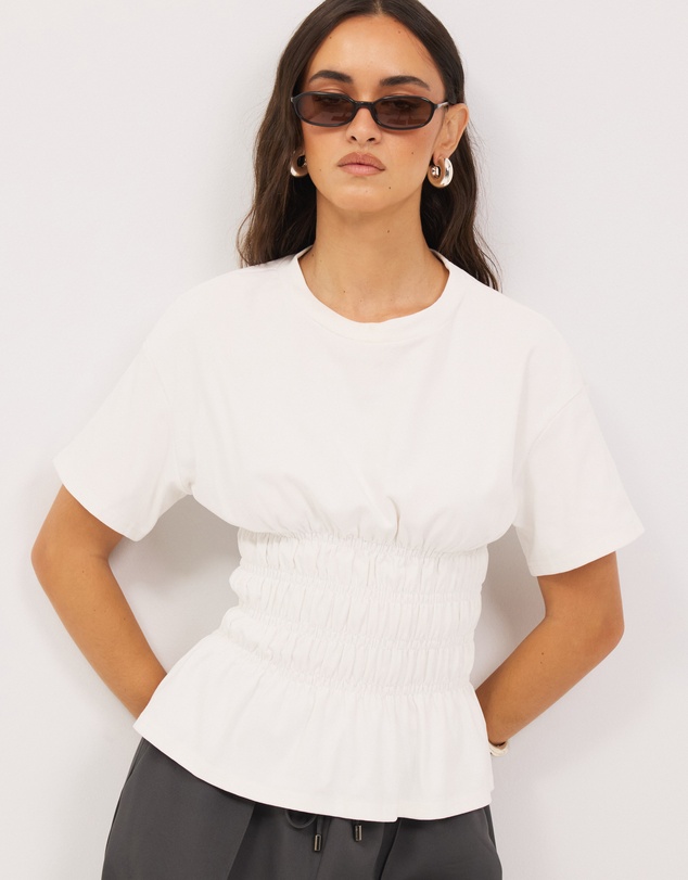 Calli - Harry Smocked Crewneck Top