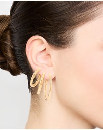 Lovisa - Waterproof Gold Plated Stainless Steel Large Basic Hoop Earrings 3-Pack