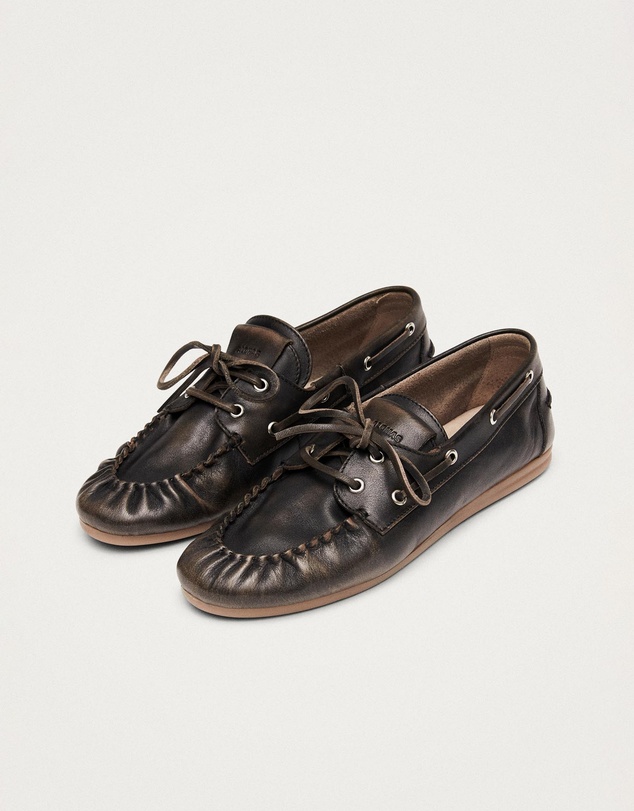 Alohas - Rowan Vintage Effect Leather Loafers - Women's
