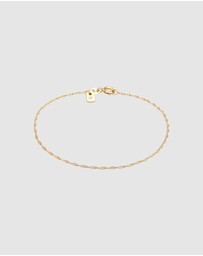 Kuzzoi - ICONIC EXCLUSIVE - Bracelet Men Basic Twisted Link Chain 925 Sterling Silver Gold Plated