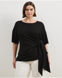 Atmos&Here Curvy - Monica Textured Tie T-Shirt