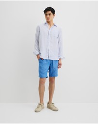 Country Road - Long Sleeve Regular Fit Organically Grown Linen Stripe Shirt