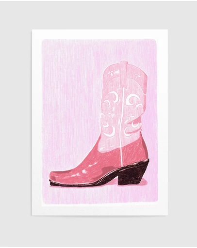 Olive et Oriel - Pac Cowgirl Boot by Jenny Liz Rome Art Print
