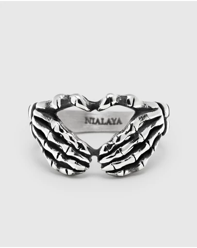Nialaya Jewellery - Men's Vintage Skeleton Ring
