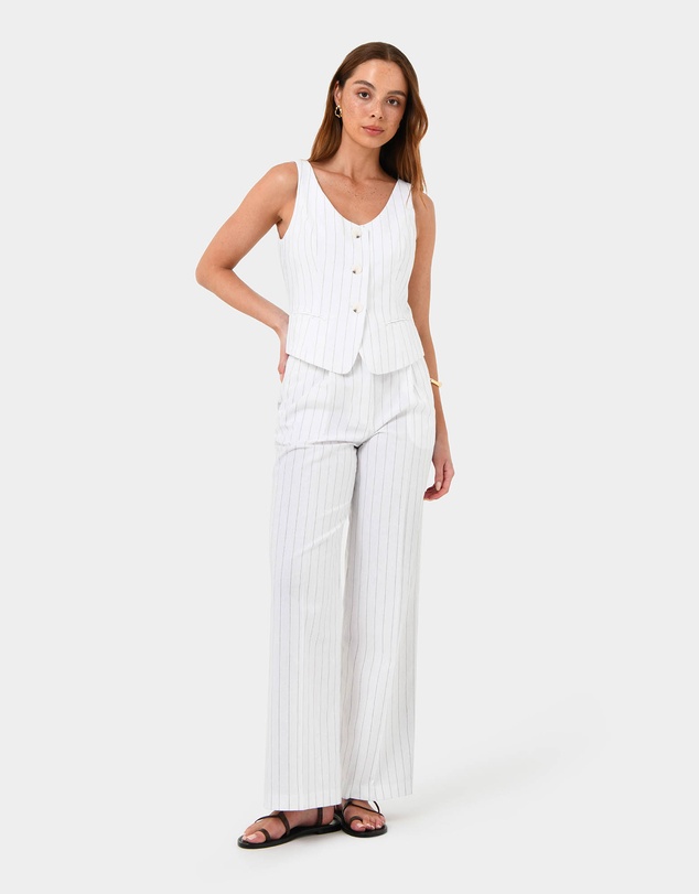 Forcast - Ria Stripe Cotton Blend Vest