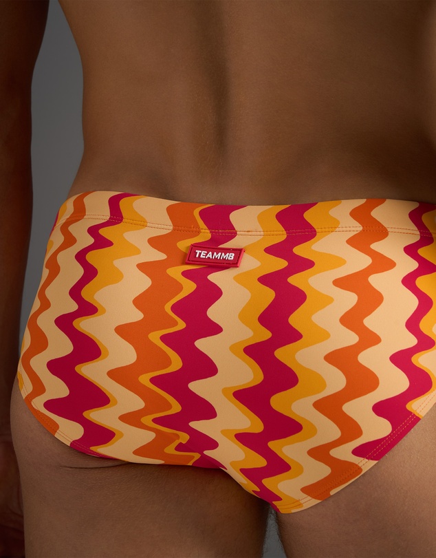 TEAMM8 - TEAMM8 Resort Wide Cut Swim Brief - Red Mirage