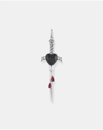 THOMAS SABO - Sword pendant with black and red stones