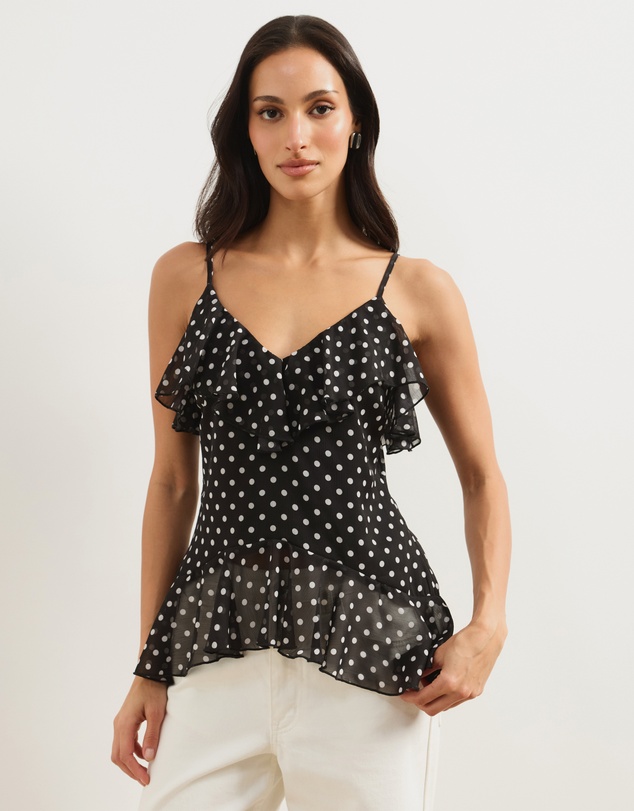 Atmos&Here - Coco Printed Ruffle Camisole