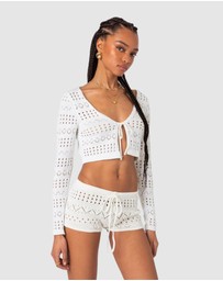EDIKTED - Betsy Tie Front Knitted Cardigan