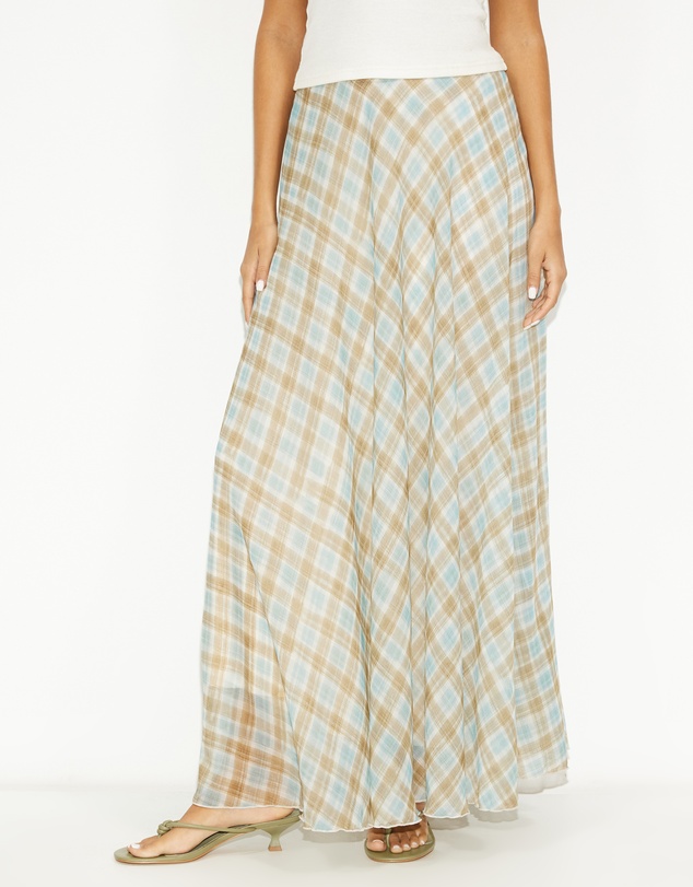 Dazie - Afloat Check Maxi Skirt