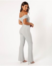 Petal & Pup - Sharnie Off Shoulder Jumpsuit - Silver
