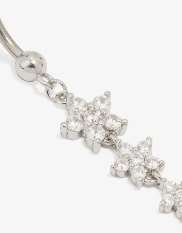Lovisa - Titanium Cubic Zirconia Butterfly Belly Bar