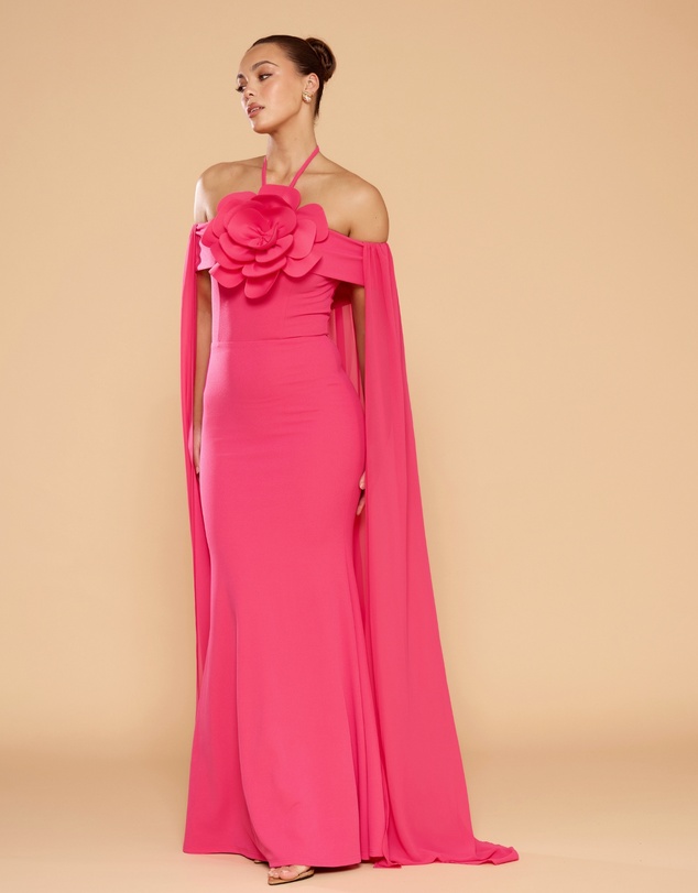 CATHERINE FERRARO - Chloe Cape Halter Gown