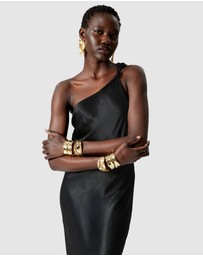 & Other Stories - One-Shoulder Satin Midi Dress