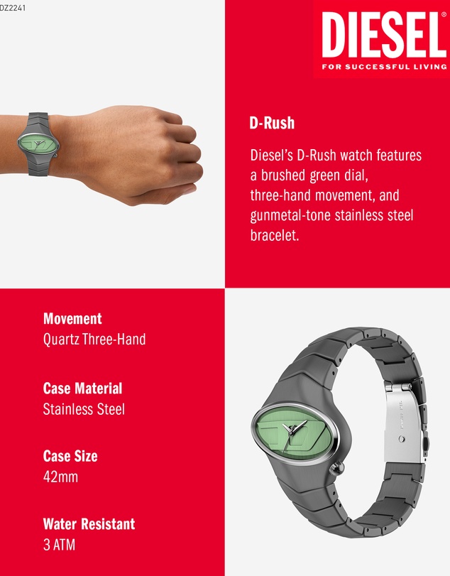 Diesel - D-Rush Gunmetal Analogue Watch