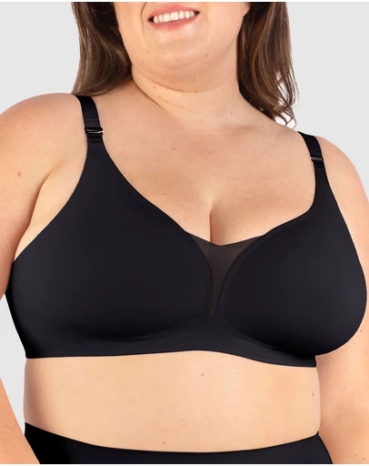 B Free Intimate Apparel - Invisible Mesh Comfort Padded Bra (C-D-DD-E-F-G) Cup