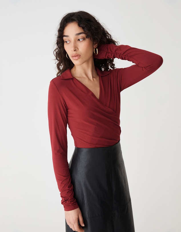 Forcast - Solene Bamboo Wrap Top