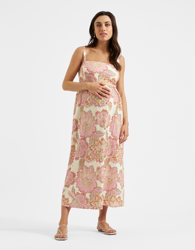 Ripe Maternity - Hope Tie Back Linen Dress