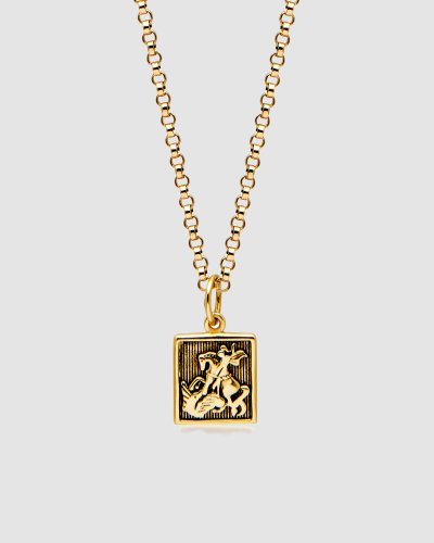 Men's Necklace with Saint George and The Dragon Pendant