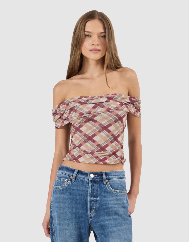 Rolla's - Field Lines Cold Shoulder Top