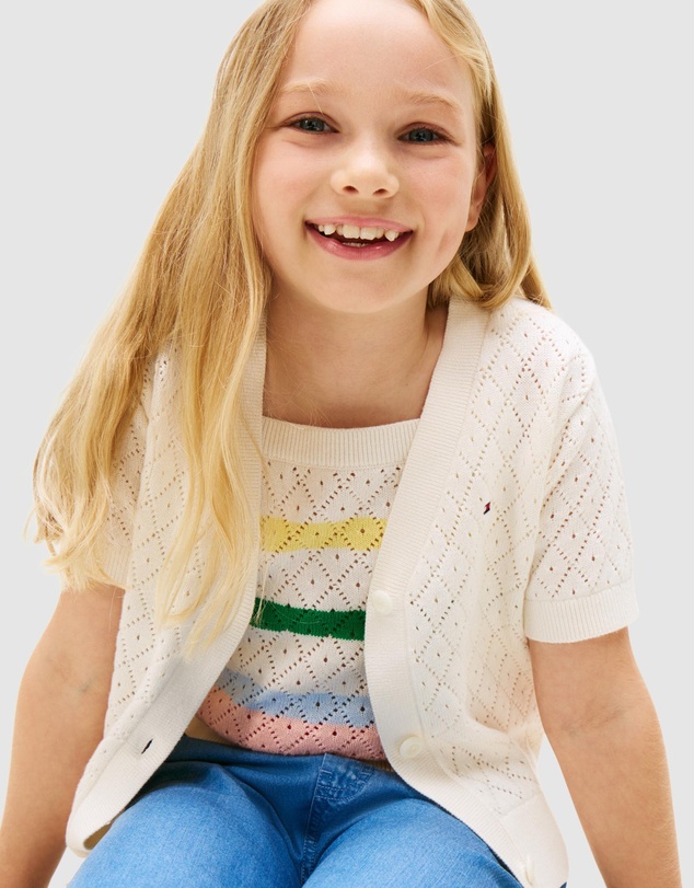 Tommy Hilfiger - Crochet Short Sleeve Cardigan - Kids