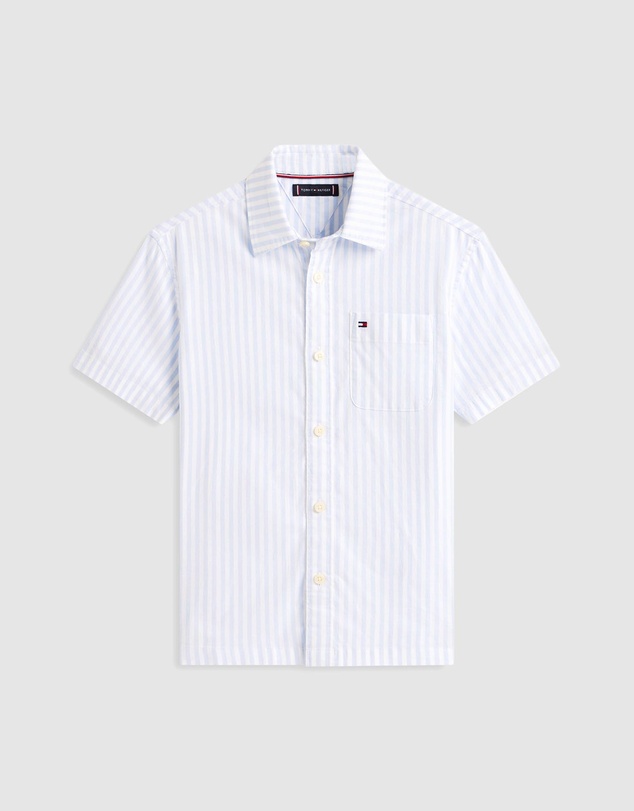 Tommy Hilfiger - Ithaca Stripe Short Sleeve Oxford Shirt - Teens