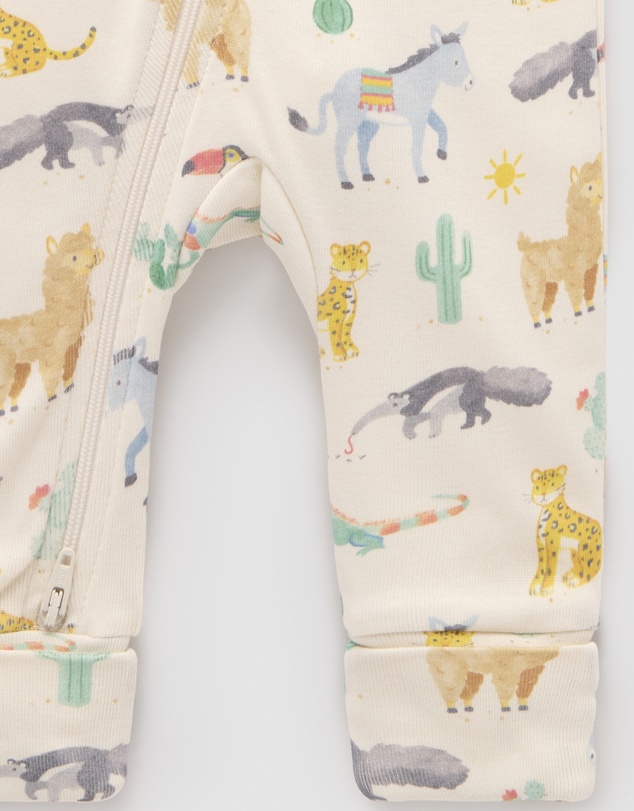 Purebaby - Printed Zip Growsuit -Kids-Babies