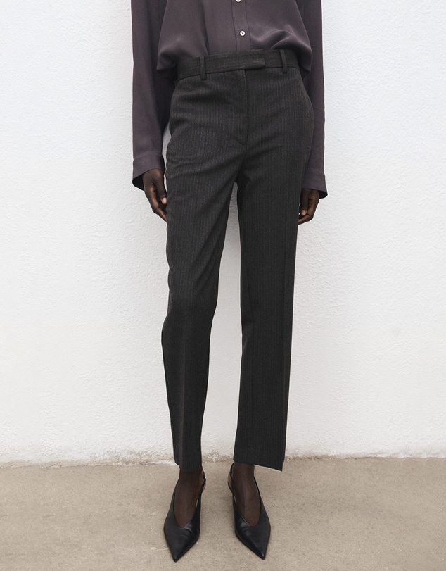 M.N.G - Slim Cropped Pinstripe Trousers