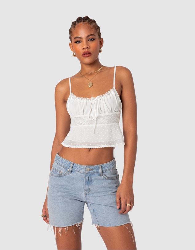 EDIKTED - Wendy Tie Back Lacey Top