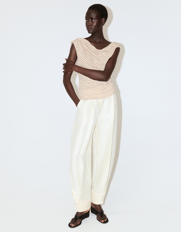 M.N.G - Draped Striped T-Shirt