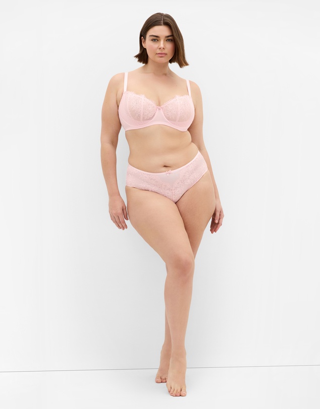 City Chic - Plus size Poppy Demi Underwire Bra - pink icing