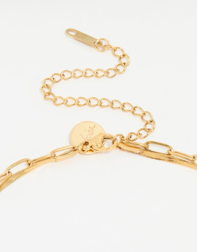 Lovisa - Waterproof Gold Plated Stainless Steel Double Link Layered Necklace