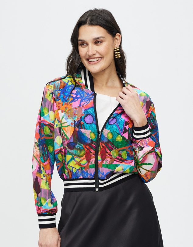 The Social Outfit - Silk Aviator Jacket - Amplify