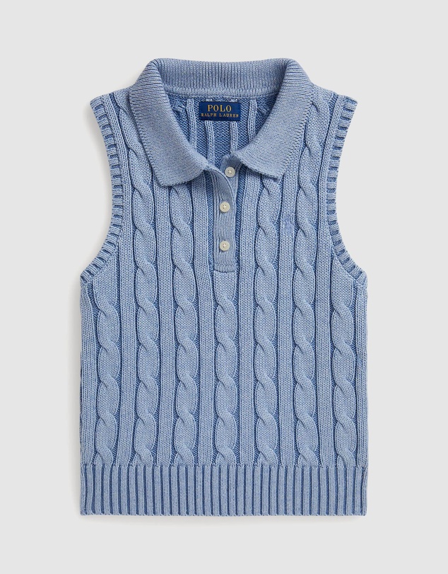 Polo Ralph Lauren - Cable-Knit Cotton Sleeveless Polo Shirt - Teens