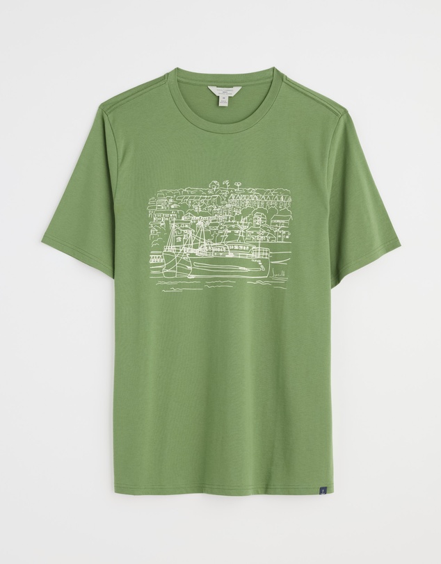 Seasalt - Seasalt Cornwall Green Midwatch Organic Cotton T-Shirt