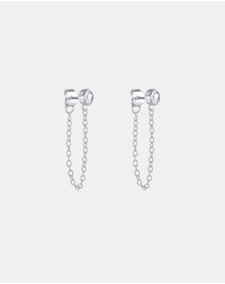 Pastiche - Silver Amber Earrings