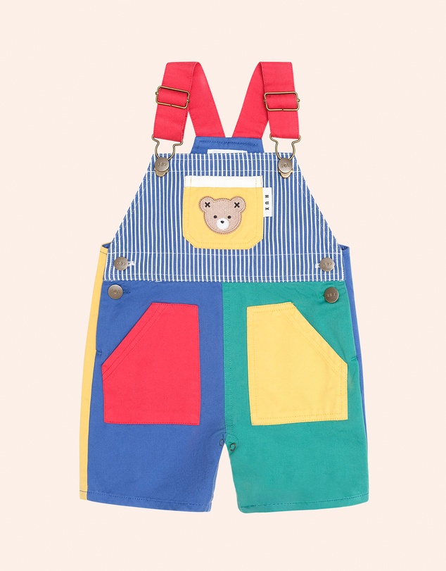 Huxbaby - Colour Block Pocket Shortall - Babies-Kids