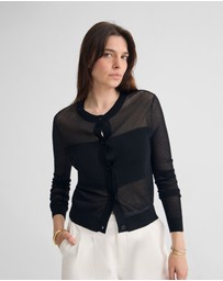 Oxford - Celina Sheer Panel Cardigan