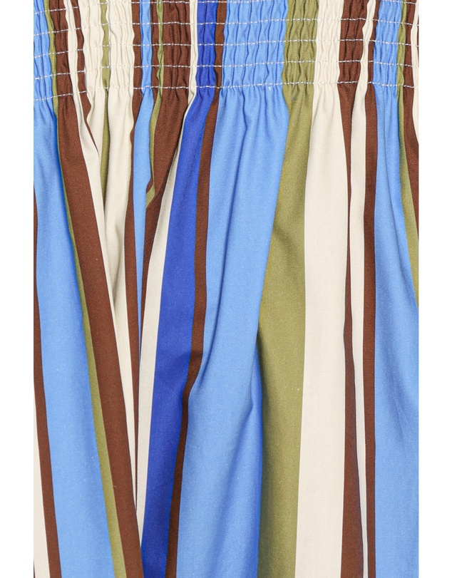 Petal & Pup - Nella Strapless Maxi Dress - Blue/Khaki Stripe